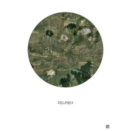 Delphes Satellite View Poster 2.5km Color | Gravura – Light background