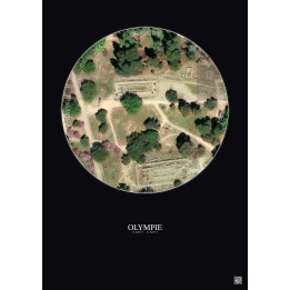 Olympie Satellite View Poster 0.1km Color | Gravura – Dark background