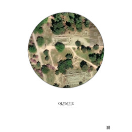 Olympie Satellite View Poster 0.1km Color | Gravura – Light background