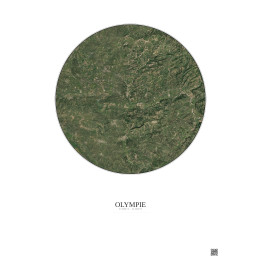 Olympie Satellite View Poster 10km Color | Gravura – Light background