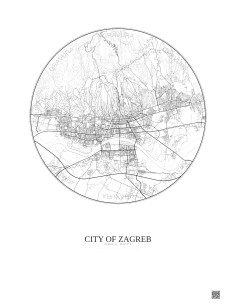 Affiche City Of Zagreb – Poster carte de ville 10km | Gravura – 