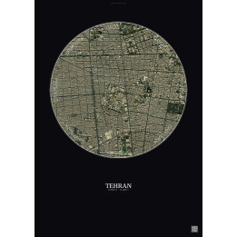 Tehran Satellite View Poster 2.5km Color | Gravura – Dark background