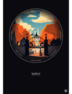 Nancy Vintage Travel Poster – Nancy | Gravura – Dark background