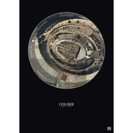 Affiche Colisee – Poster vue satellite 0.1km Couleur | Gravura – Fond foncé