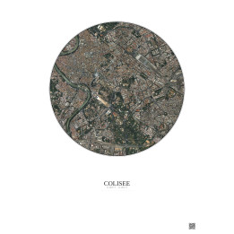 Affiche Colisee – Poster vue satellite 2.5km Couleur | Gravura – Fond clair
