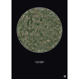 Affiche Colisee – Poster vue satellite 10km Couleur | Gravura – Fond foncé