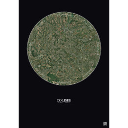 Colisee Satellite View Poster 20km Color | Gravura – Dark background