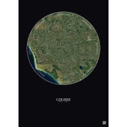 Affiche Colisee – Poster vue satellite 30km Couleur | Gravura – Fond foncé