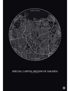 Affiche Special Capital Region Of Jakarta – Poster carte de vill
