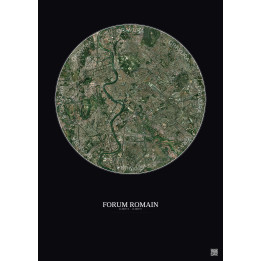 Affiche Forum Romain – Poster vue satellite 5km Couleur | Gravura – Fond foncé