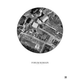 Affiche Forum Romain – Poster vue satellite 0.1km N&B | Gravura – Fond clair