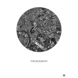 Forum Romain Satellite View Poster 1km B&W | Gravura – Light background