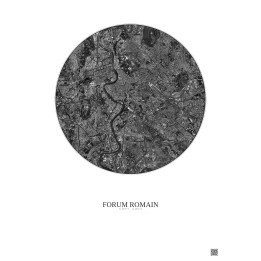Affiche Forum Romain – Poster vue satellite 5km N&B | Gravura – Fond clair
