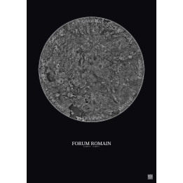Affiche Forum Romain – Poster vue satellite 20km N&B | Gravura – Fond foncé