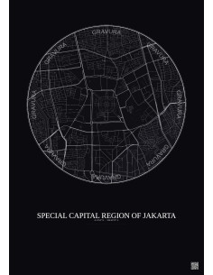 Affiche Special Capital Region Of Jakarta – Poster carte de vill