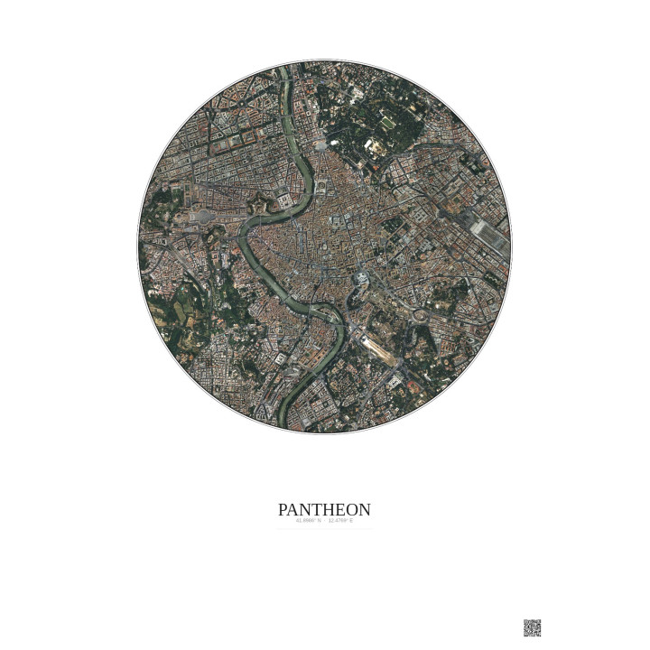 Affiche Pantheon – Poster vue satellite 2.5km Couleur | Gravura – Fond clair