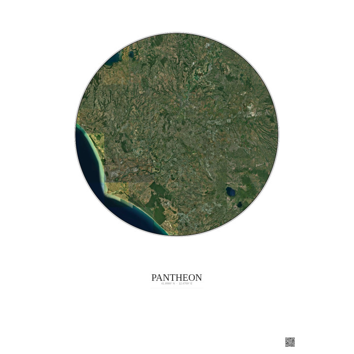 Affiche Pantheon – Poster vue satellite 30km Couleur | Gravura – Fond clair