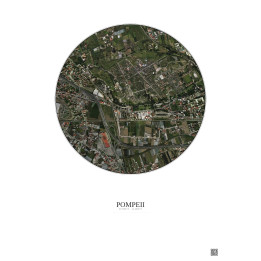 Pompeii Satellite View Poster 1km Color | Gravura – Light background