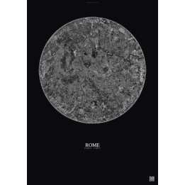 Affiche Rome – Poster vue satellite 10km N&B | Gravura – Fond foncé