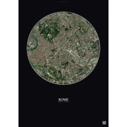 Affiche Rome – Poster vue satellite 2.5km Couleur | Gravura – Fond foncé