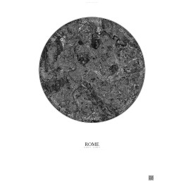 Affiche Rome – Poster vue satellite 6km N&B | Gravura – Fond clair