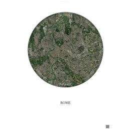 Affiche Rome – Poster vue satellite 6km Couleur | Gravura – Fond clair