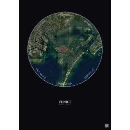 Venice Satellite View Poster 10km Color | Gravura – Dark background