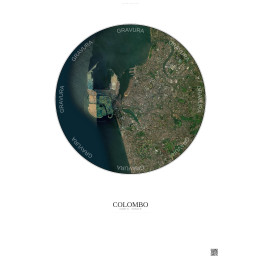 Affiche Colombo – Poster vue satellite 6km Couleur | Gravura – Fond clair