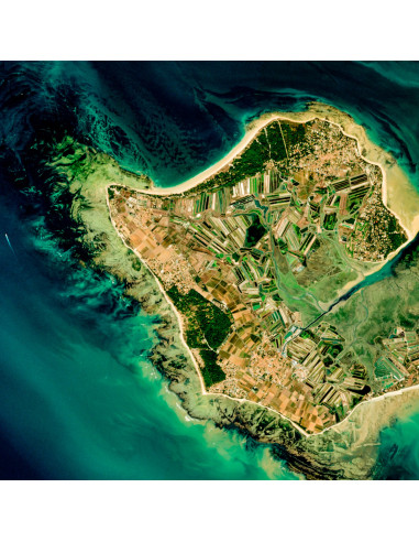 Île de Ré — Satellite Photography Poster · Gravura