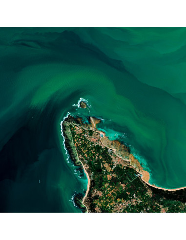 Île d'Oléron — Satellite Photography Poster · Gravura