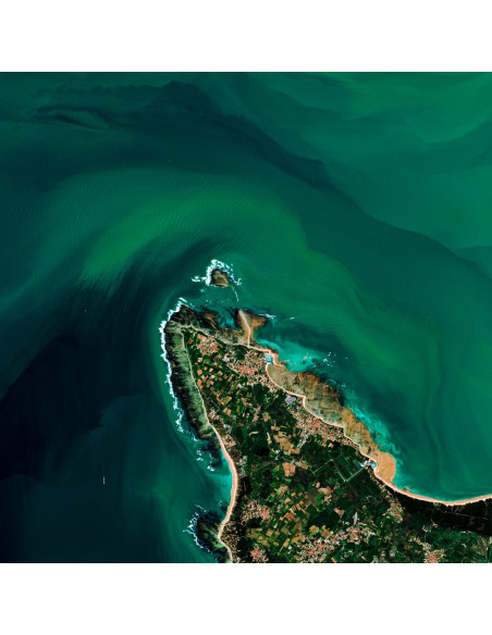 Île d'Oléron — Satellite Photography Poster · Gravura