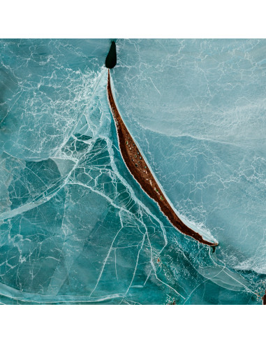 Lake Balkhash — Satellite Photography Poster · Gravura