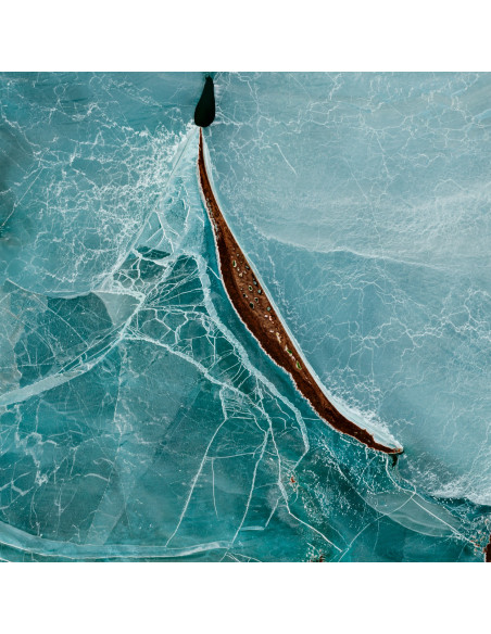 Lake Balkhash — Satellite Photography Poster · Gravura