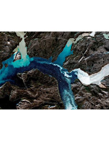 Greenland Glaciers — Satellite Photography Poster · Gravura
