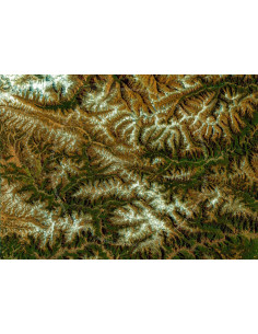 Linzhi — Satellite Photography Poster · Gravura
