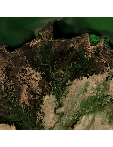 Mongolie — Poster Satellitaire · Gravura