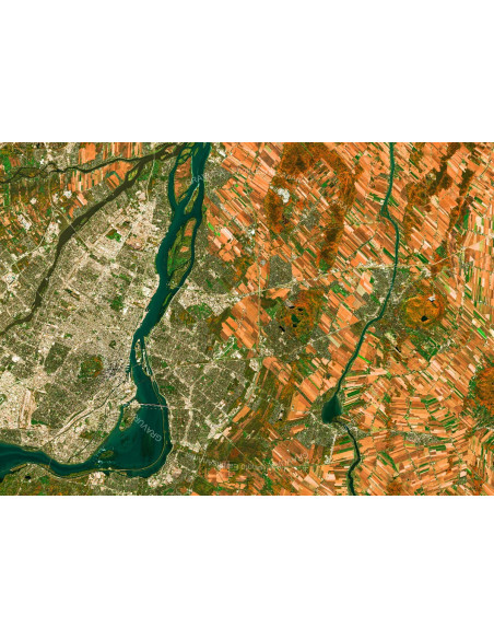 Montréal — Poster Satellite · Gravura