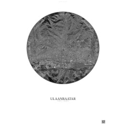 Ulaanbaatar Satellite View Poster 10km B&W | Gravura – Light background