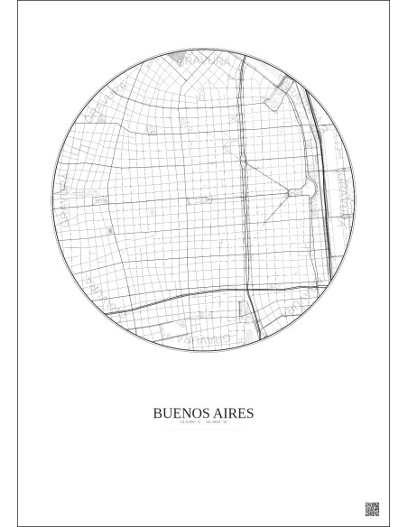 Buenos Aires City Map Poster 2.5km | Gravura – Light background