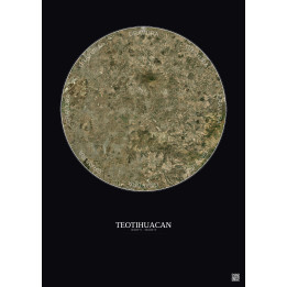Affiche Teotihuacan – Poster vue satellite 20km Couleur | Gravura – Fond foncé