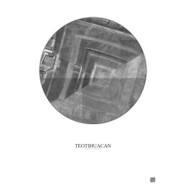 Teotihuacan Satellite View Poster 0.1km B&W | Gravura – Light background