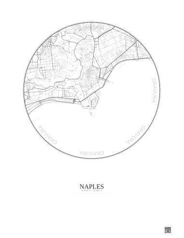 Naples City Map Poster 2.5km | Gravura – Light background