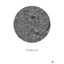 Affiche Teotihuacan – Poster vue satellite 20km N&B | Gravura – Fond clair