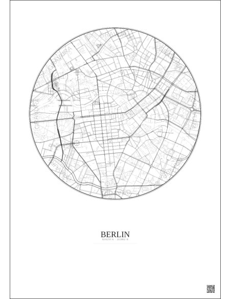 Berlin City Map Poster 2.5km | Gravura – Light background