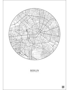 Berlin City Map Poster 6km | Gravura – Light background