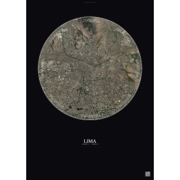 Lima Satellite View Poster 6km Color | Gravura – Dark background