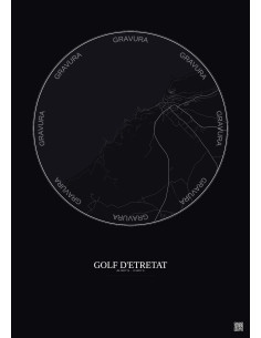 Golf D Etretat City Map Poster 2.5km | Gravura – Dark background