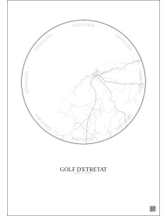 Golf D Etretat City Map Poster 5km | Gravura – Light background