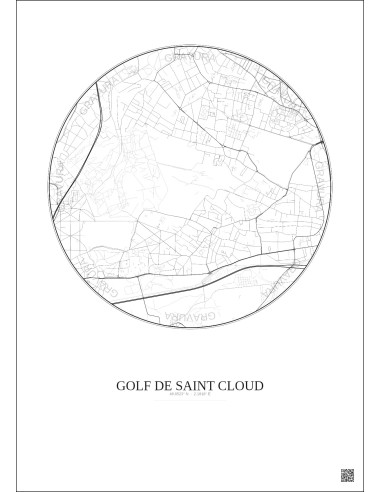 Golf De Saint Cloud City Map Poster 2.5km | Gravura – Light background