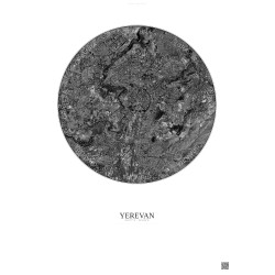 Affiche Yerevan – Poster vue satellite 6km N&B | Gravura – Fond clair